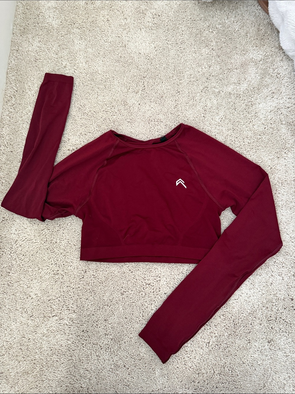 Oner Active Burgundy Cropped Crewneck Sweater